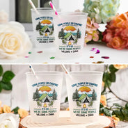 Summer, Camping, Gift For Bestie, Humorous, Icon - We're Drunks We Go Camping - Personalized Frosted Cups