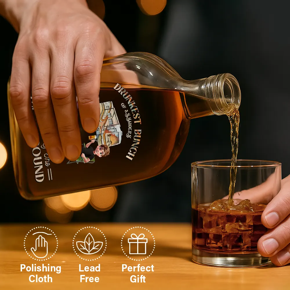 Campsite, Camping, Gift For Bestie, Funny - We're Drunks We Go Camping - Personalized Whiskey Bottle