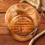 Gift For Father,Dad - Children,Happy - We're Yours No Returns Or Refunds Hand Punch - Personalized Engraved Whiskey Glass