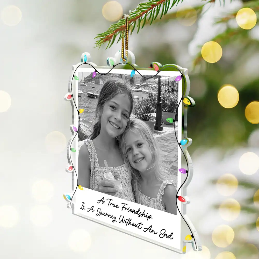 Christmas,Custom Photo,Gift For Cousin,Gift For Sibling,Gift For Sister,Sentimental,Top Market,Upload Full Photo - Christmas Gift For Sisters - Personalized Custom Photo Polaroid Acrylic Ornament