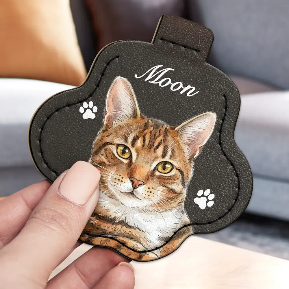 Art Design,Custom Photo,Memorial,Pet Lovers,Pet Memorial,Photo - Vivid Watercolor Art,Sentimental - Memorial Keepsake Gift For Pet Mom - Personalized Custom Photo Watercolor Portrait Pet Fur Keychain