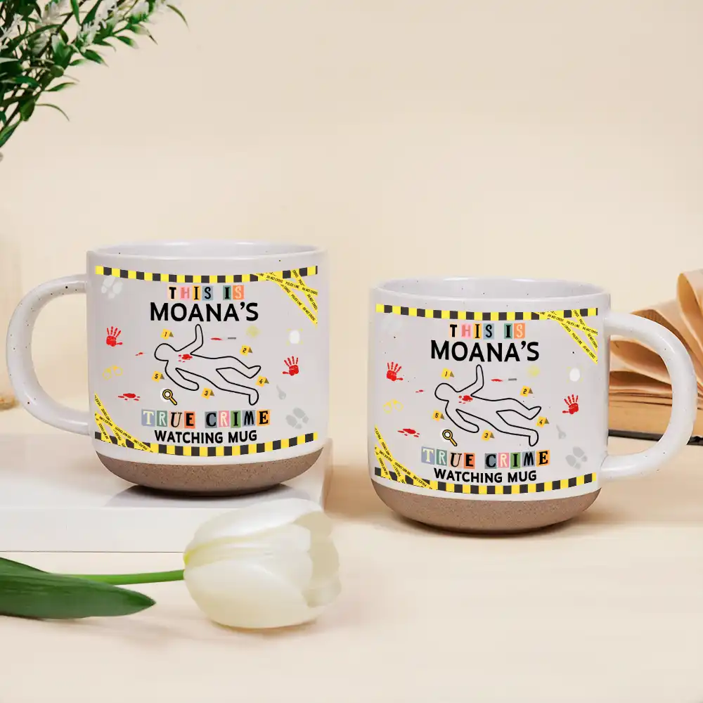 Christmas,Custom Text,Gift For Couples,Gift For Wife,Gifts For Her,Happy - Gift For True Crime Lovers - Personalized Binge Watching Pottery Mug