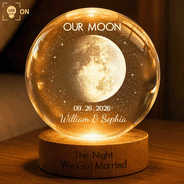 Anniversary,Christmas,Married Couple,Romantic,Gift For Couples,Moon Phase - Moon Phase The Night We Get Married Couple Anniversary - Personalized Crystal Globe Lamp