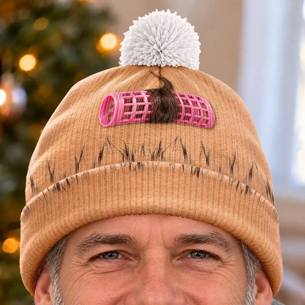 Gift For Men,Gift For Yourself,Gifts For Him,Humorous,Icon,Top Market - Funny Gag Gift For Him - Personalized Curly Hair Bobble Beanie Hat