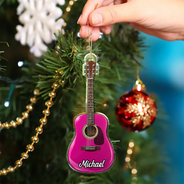 Top Market,Guitar,Christmas,Gifts For Him,Gift For Men,Music,Gift For Yourself,Icon,Happy - Guitar Type Christmas Gift For Guitarist Guitar Lovers - Personalized Custom Shaped Acrylic Ornament
