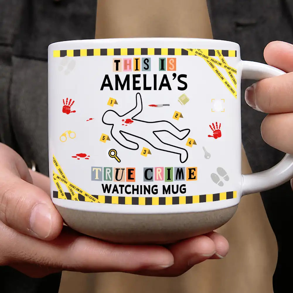 Christmas,Custom Text,Gift For Couples,Gift For Wife,Gifts For Her,Happy - Gift For True Crime Lovers - Personalized Binge Watching Pottery Mug