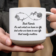 Afro Besties,Christmas,Gift For Bestie,Sentimental,Vector - Just Because Gift For Besties - Personalized Birth Month Flower Pottery Mug