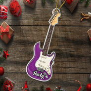 Top Market,Guitar,Christmas,Gifts For Him,Gift For Men,Music,Gift For Yourself,Icon,Happy - Guitar Type Christmas Gift For Guitarist Guitar Lovers - Personalized Custom Shaped Acrylic Ornament