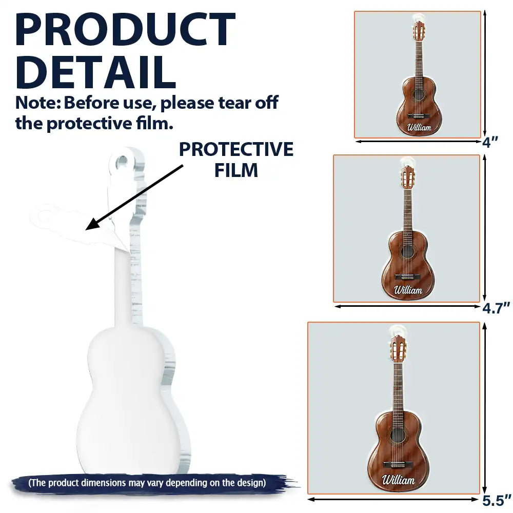 Top Market,Guitar,Christmas,Gifts For Him,Gift For Men,Music,Gift For Yourself,Icon,Happy - Guitar Type Christmas Gift For Guitarist Guitar Lovers - Personalized Custom Shaped Acrylic Ornament