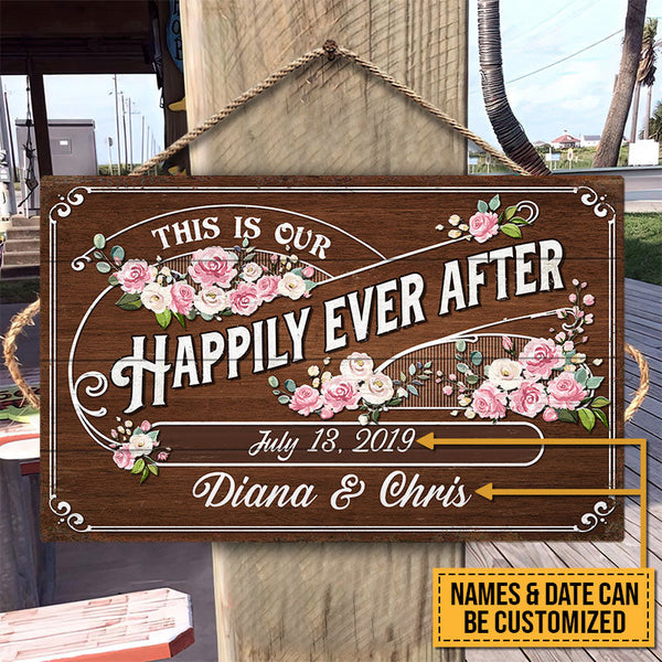 Wedding This Is Our Happily Ever After Custom Wood Rectangle Sign
