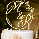 Romantic, Gift For Couples, Wedding, Custom Text - Wedding Couple Initials - Personalized Cake Topper
