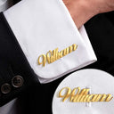 Gift For Men,Romantic,Gift For Yourself,Wedding,Custom Text - Wedding Men Groomsman Simple Name - Personalized Cufflinks