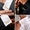 Wedding Men Groomsman Simple Name - Personalized Cufflinks