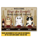 Welcome Hope You Brought Wine And Cat Treats, Cat Lover Gift, Custom Doormat