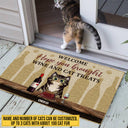 Welcome Hope You Brought Wine And Cat Treats, Cat Lover Gift, Custom Doormat