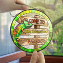 Gift For Couples,Gift For Wife,Gift For Husband,Gift For Boyfriend,Gift For Girlfriend,Gift For Yourself,Family,Summer,Beach - Welcome To Paradise - Personalized Stained Glass Window Hanging Suncatcher