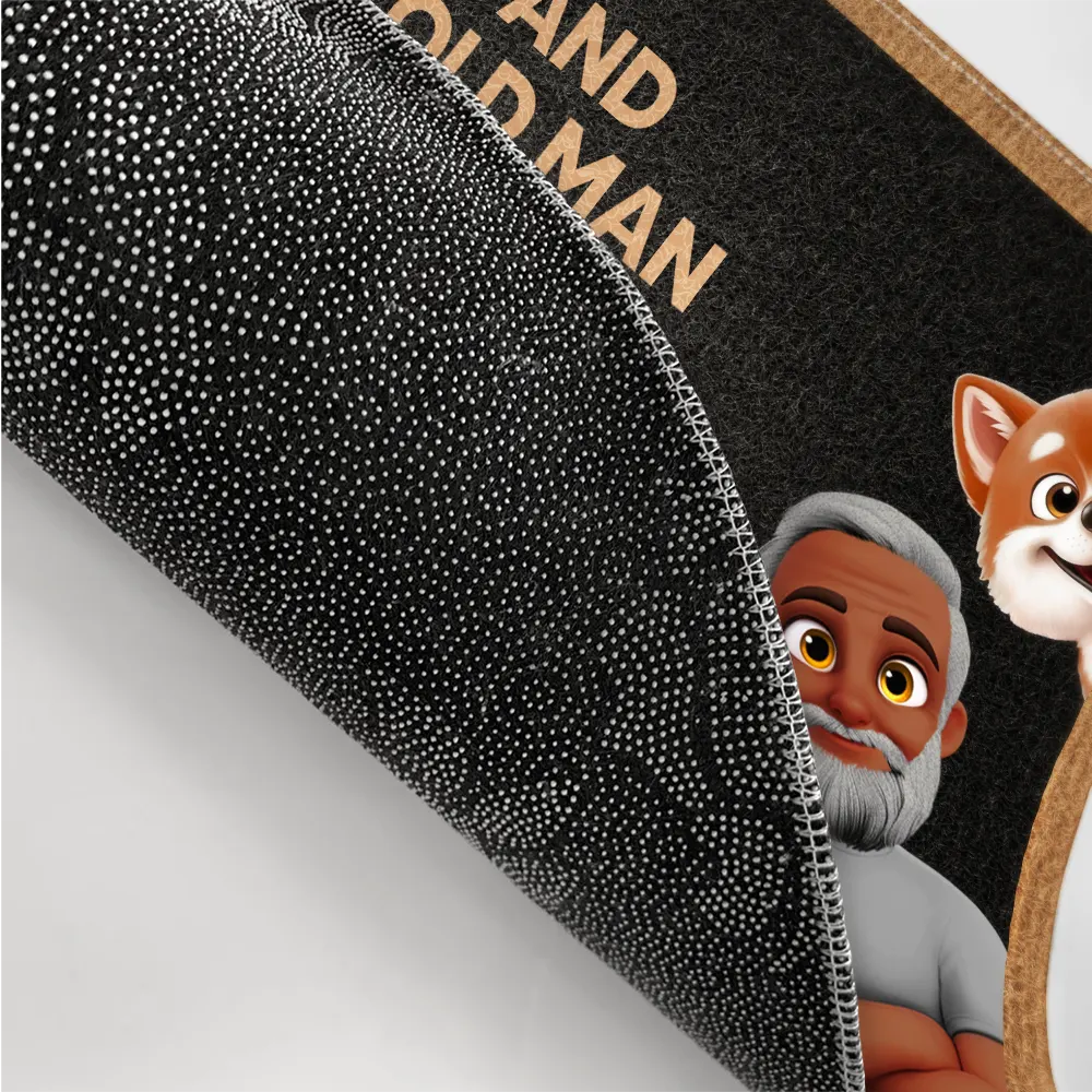 Gift For Couples,Old Couples,Gift For Husband,Gift For Wife,Dog Lovers,Dog Couple,Pet Lovers,Funny - Welcome A Lovely Lady And A Grumpy Old Man Live Here 3D Dog - Personalized Doormat