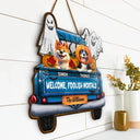 Halloween,Pet Lovers,Cat Lovers - Welcome Foolish Mortals - Personalized Custom Shaped Wood Sign