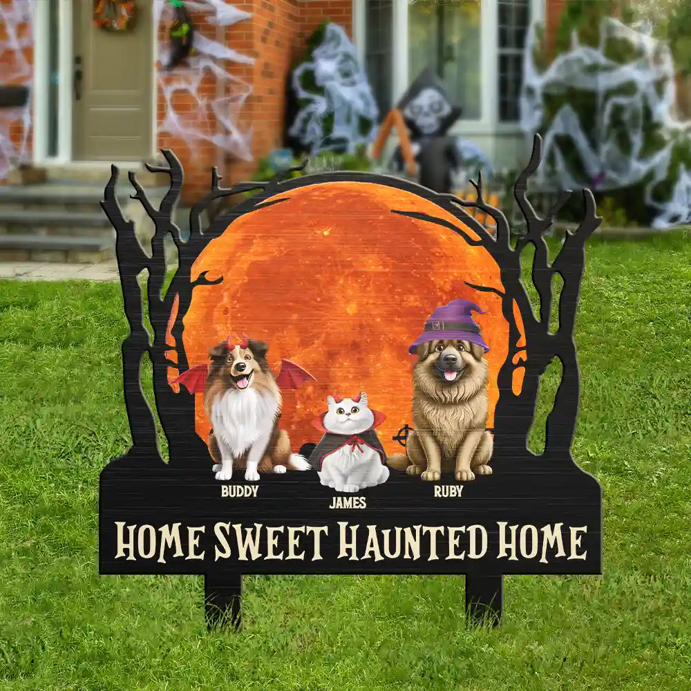 Funny,Pet Lovers,Halloween - Welcome Foolish Mortals Dog Cat Halloween - Personalized Metal Garden Stake