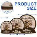 Family,Happy,Gift For Father,Gift For Mother - Welcome Home We're Waiting At The Door - Personalized Custom Shaped Wood Sign