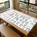 Teacher,Inspirational,Back To School,Icon,Custom Text - Welcome To First Grade Kindergarten - Personalized Coloring Tablecloth