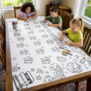 Teacher,Inspirational,Back To School,Icon,Custom Text - Welcome To First Grade Kindergarten - Personalized Coloring Tablecloth
