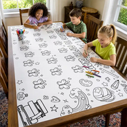 Teacher,Inspirational,Back To School,Icon,Custom Text - Welcome To First Grade Kindergarten - Personalized Coloring Tablecloth