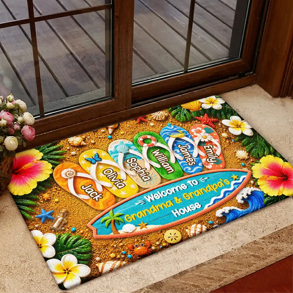 Welcome To Grandma Grandpa House - Personalized Doormat