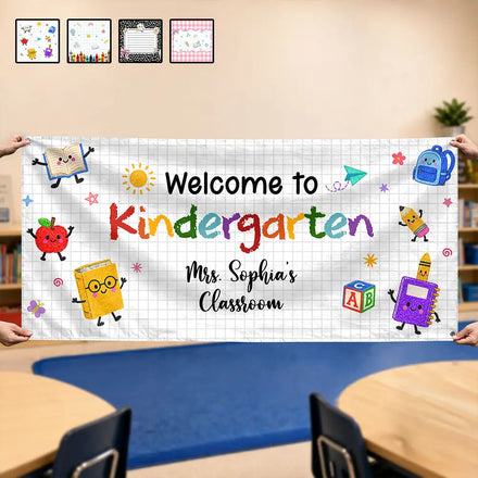 Welcome To Kindergarten Back To School - Personalized Horizontal Banner