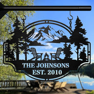 Camping,Family - Welcome To Our Campsite - Personalized Cutout Metal Sign