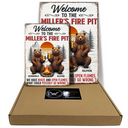 Old Couples,Gift For Husband,Gift For Wife,Gift For Boyfriend,Gift For Girlfriend,Camping,Campsite,Happy - Welcome To Our Fire Pit - Personalized Classic Metal Signs