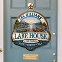 Family, Outdoor Decor, Lake, Icon, Warp Text, Happy - Welcome To Our Lake House Relax Unwind Enjoy - Personalized Custom Shaped Wood Sign