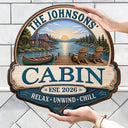 Family, Outdoor Decor, Lake, Icon, Warp Text, Happy - Welcome To Our Lake House Relax Unwind Enjoy - Personalized Custom Shaped Wood Sign