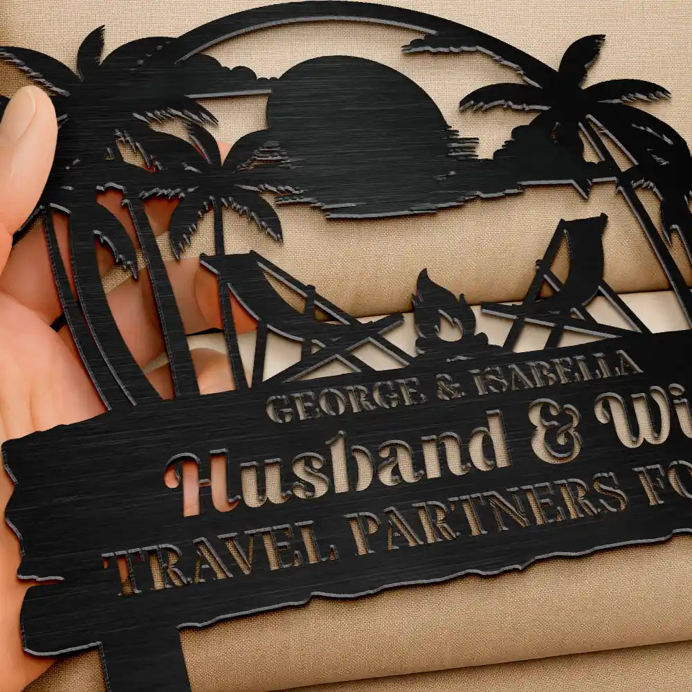 Camping,Campsite,Summer,Beach - Welcome To Our Place You And Me We Got This - Personalized Metal Garden Stake