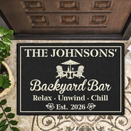 Poolside, Outdoor Decor, Summer, Top Market, Family, Cozy, Custom Text - Welcome To Our Poolside Paradise - Personalized Doormat