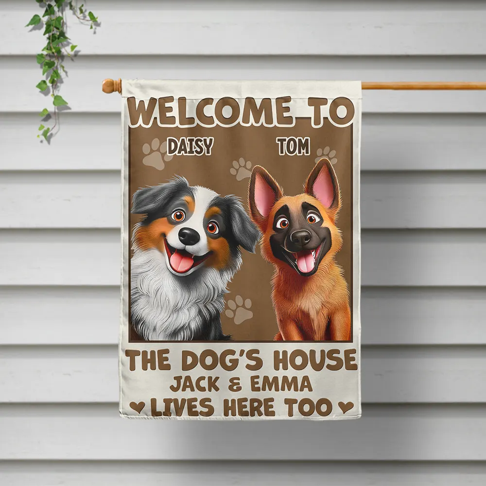 Dog Lovers,Pet Lovers,Funny - Welcome To The Dog House - Personalized Flag