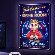 Gift For Yourself,Gift For Kids,Gift For Women,Gift For Men,Happy - Welcome To The Game Room - Personalized Classic Metal Signs