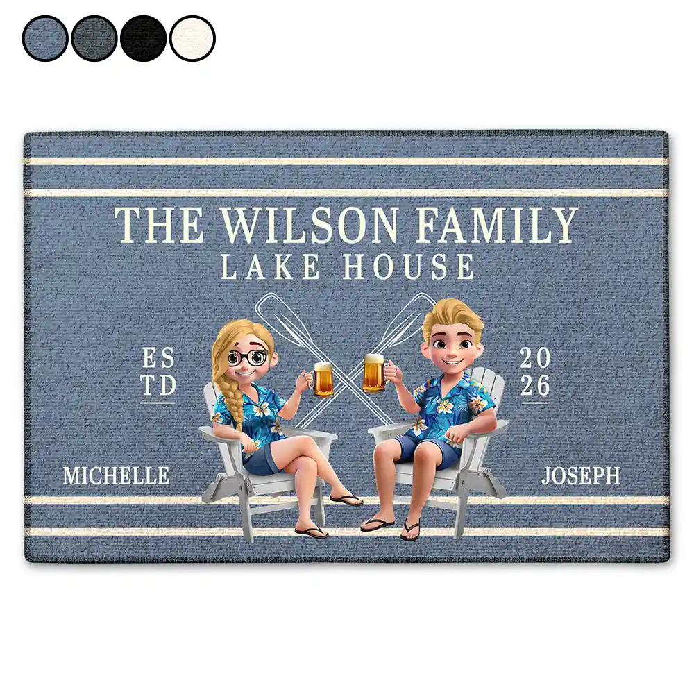Welcome To The Lake Beach House - Personalized Doormat