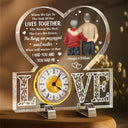 Wedding Anniversary,Gift For Couples,Gift For Husband,Gift For Wife,Happy - When We Get To The End Of Lives Couple - Personalized Acrylic Desk Clock