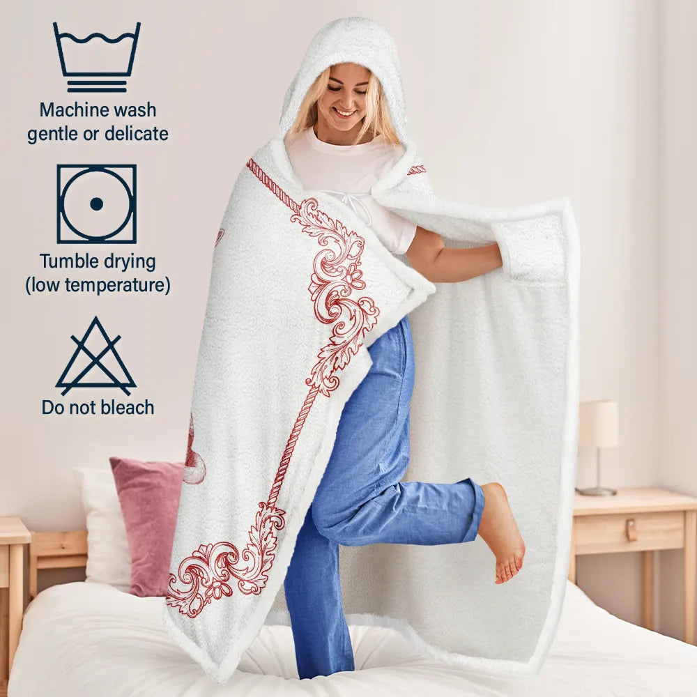 Christmas, Sad, Gift For Women, Gift For Men, Pet Lovers, Pet Mom, Pet Dad - When You Miss Me Memorial Dog Toile - Personalized Wearable Hooded Blanket