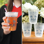 Patio, Playful, Family, Summer, Outdoor Decor, Custom Text - Where Every Hour Is Happy Hour - Personalized Frosted Cups