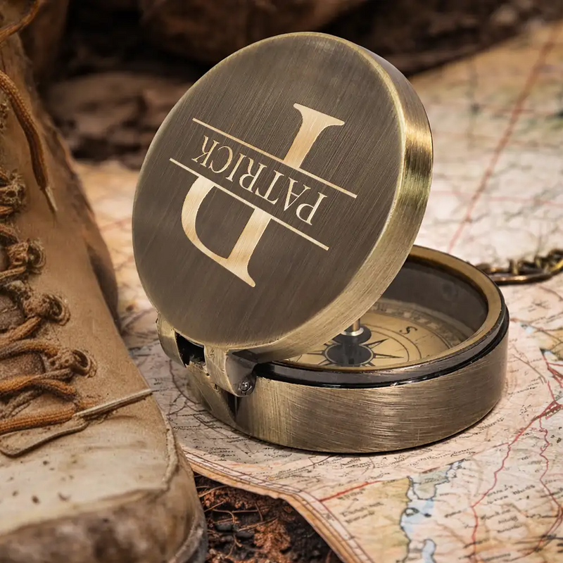 Gift For Women, Gift For Men, Happy, Gift For Yourself - Wherever Your Journey In Life - Personalized Engraved Brass Compass
