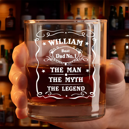 Whisky Vintage Label The Man The Legend - Verre à whisky personnalisé