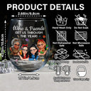 Gift For Bestie,Gifts For Colleagues,Gift For Sisters,Funny - Wine And Friends Get Us Through The Year - Personalized Stemless Wine Glass