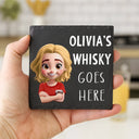 Gift For Sisters,Gift For Sibling,Gift For Brothers,Family,Gift For Bestie,Gifts For Colleagues,Cousin,Gift For Yourself,Gift For Men,Gift For Women,Funny - Wine Wisky Beer Goes Here - Personalized Slate Coaster