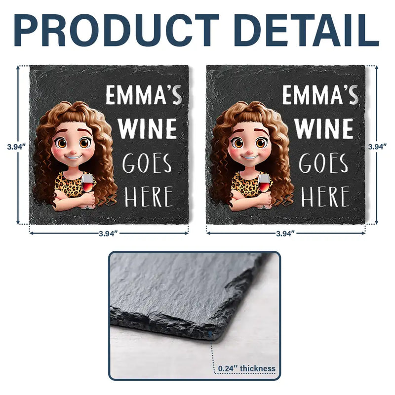 Gift For Sisters,Gift For Sibling,Gift For Brothers,Family,Gift For Bestie,Gifts For Colleagues,Cousin,Gift For Yourself,Gift For Men,Gift For Women,Funny - Wine Wisky Beer Goes Here - Personalized Slate Coaster