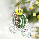 Happy,Christmas,Gift For Kids - Winter Prince & Princess Carriage - Personalized Custom Shaped Acrylic Ornament