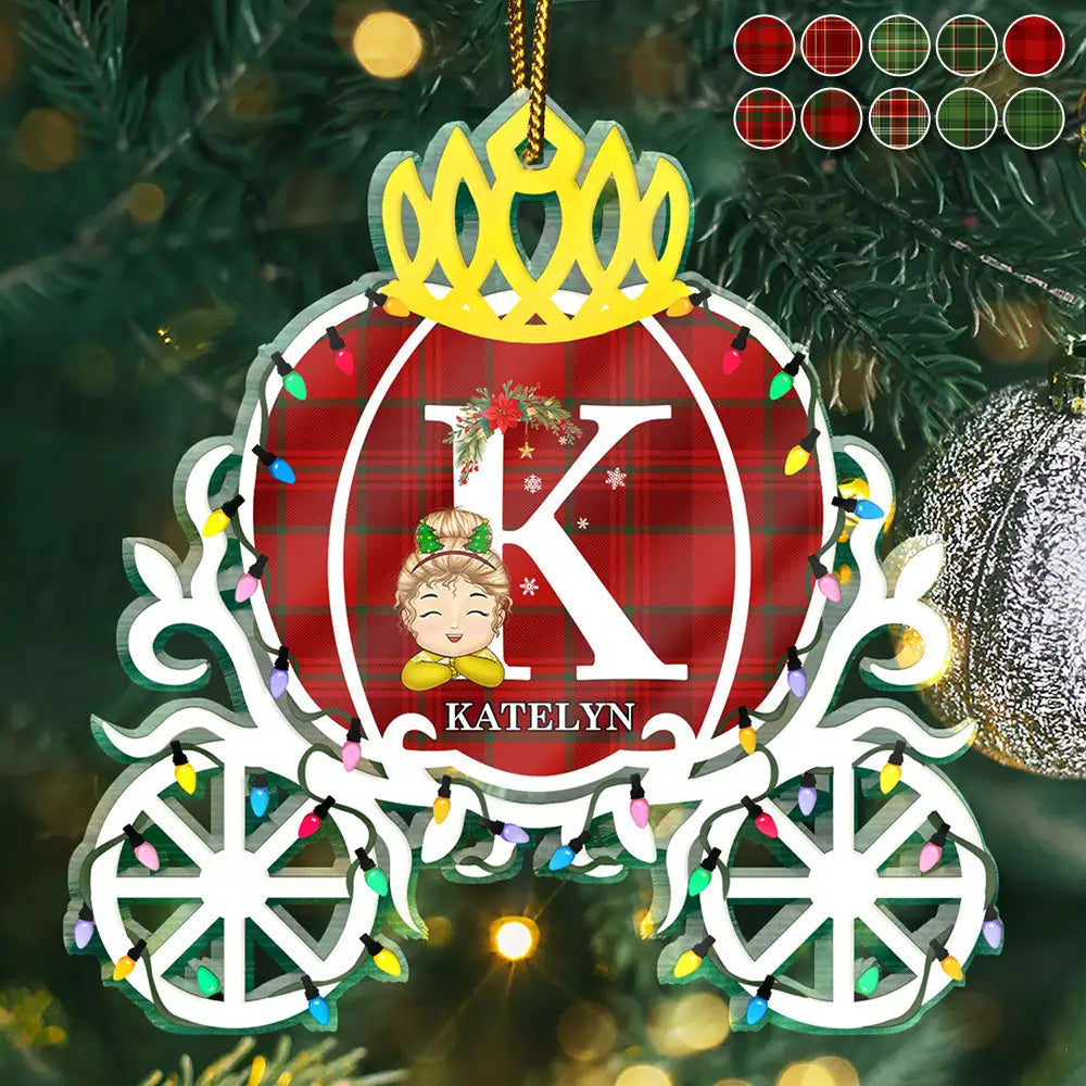 Winter Prince & Princess Carriage - Personalized Custom Shaped Acrylic Ornament
