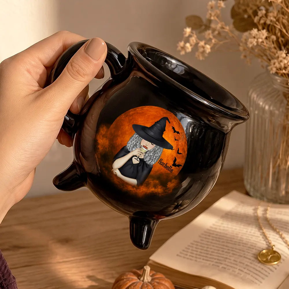 Playful,Halloween,Gift For Yourself,Vector - Witch Brew Halloween - Personalized Cauldron Mug