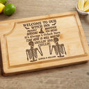 Funny, Halloween, Gift For Couples, Gift For Husband, Gift For Wife, Gift For Boyfriend, Gift For Girlfriend - Witch Halloween Proudly Serving - Personalized Wooden Cutting Board